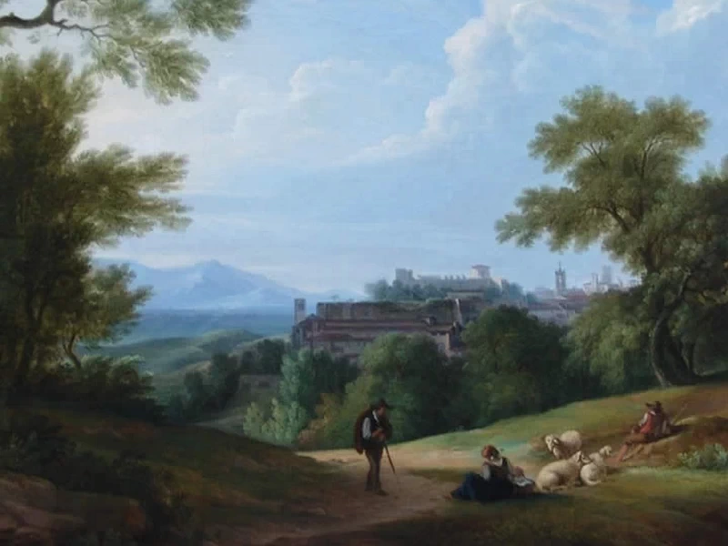 1781-Pietro Ronzoni - Veduta di Bergamo Alta vista da Valverde
